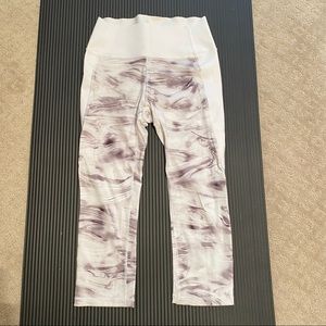 gap fit white marble leggings medium